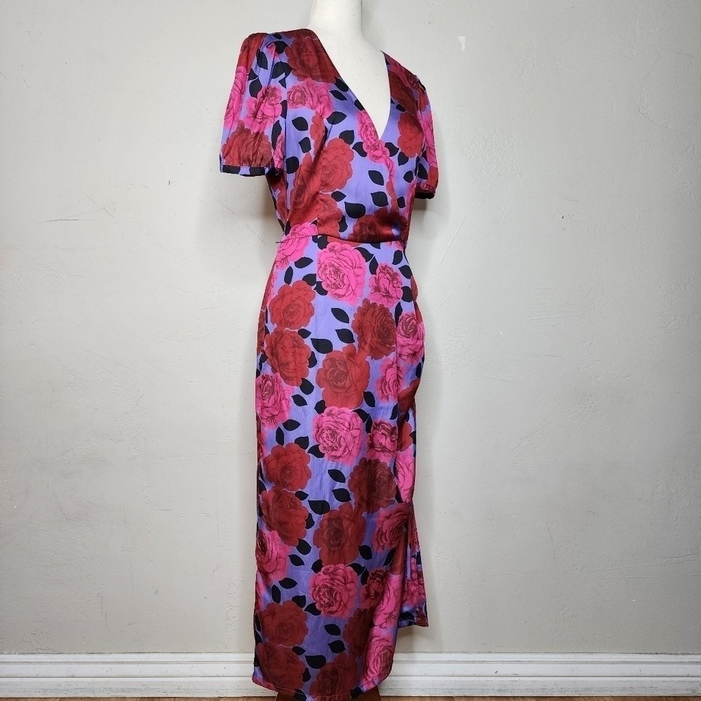 NWT PAIGE Manuela Floral Midi Faux Wrap Dress Size Small - Picture 5 of 15